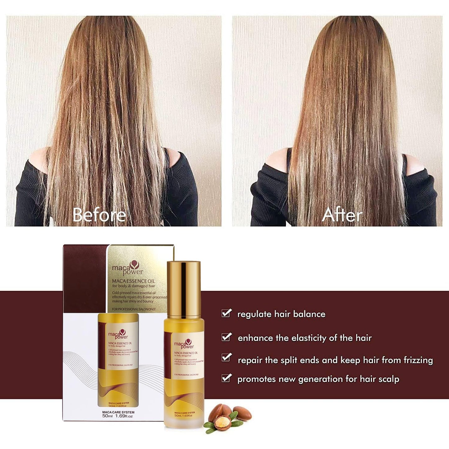 🔥Hot Sale Collagen Hair Treatment Deep Repair Conditioning All Hair Types 16.90 oz 500ml + Argan Oil Hair Serum for Dry Damaged Hair 50ml