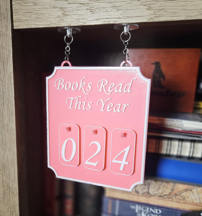 Hanging Bookshelf Counter bookish decor Books Read this year counter up to 999 round adhesive connectors