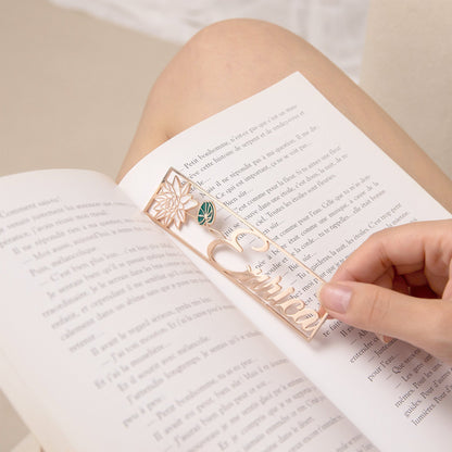 Custom Birthday Flower Stainless Steel Bookmarks