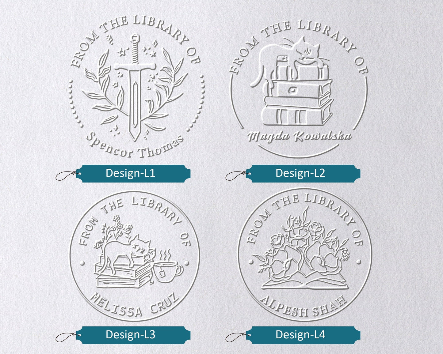 Book Embosser/Wood Stamp/Self-Inking Stamp Personalized - Comprehensive Pattern Collection Part B