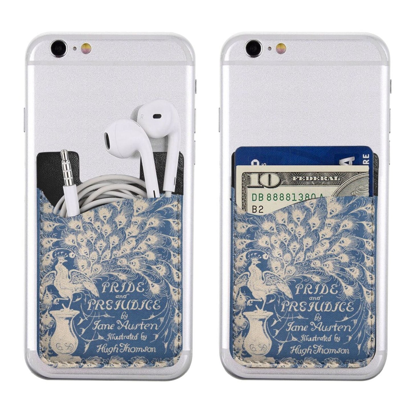 Phone Card Holder, Leather Phone Wallet Stick On, Card Holder for Back of Phone, Credit Card Holder for Phone Case