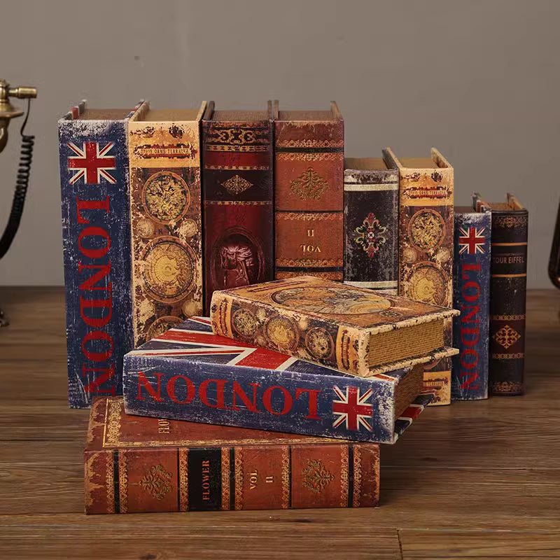 Retro Prop Books Desktop Storage Box Decoration