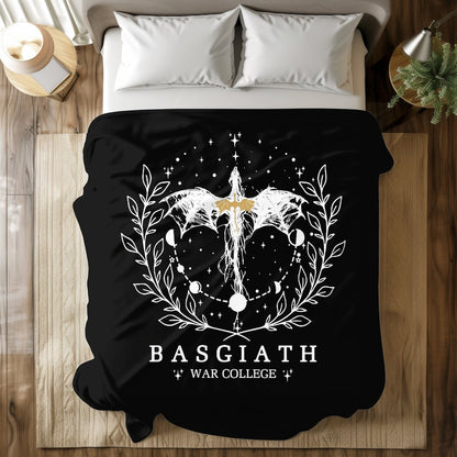 Basgiath War College Blanket, Spicy Romance Bookish Gift, Fourth Wing Dragon Rider Reading Throw, Iron Flame, ACOMAF, Xaden, Book Lover Idea
