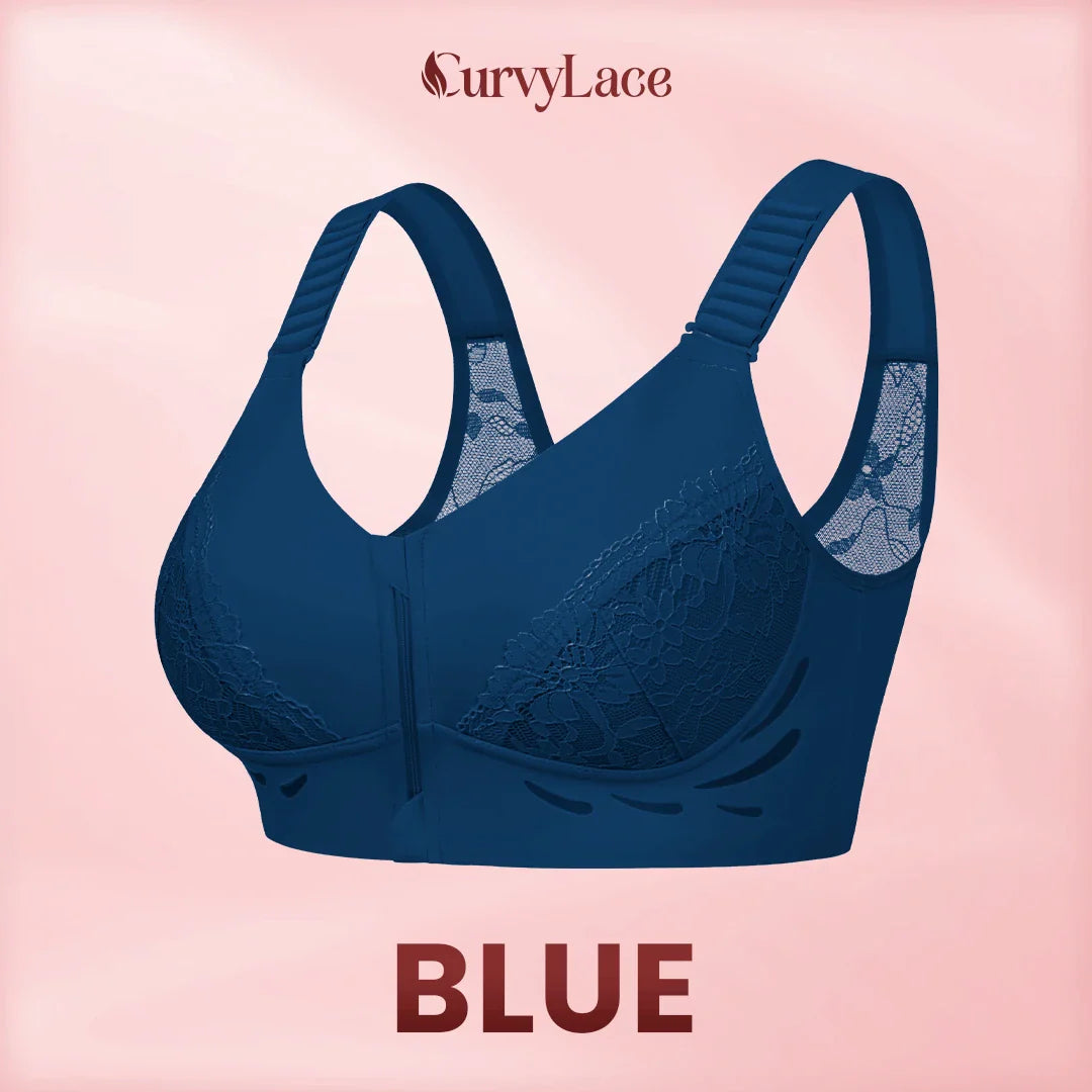 CurvyLace - Powerful Lifting & Shaping Front Zipper Bra