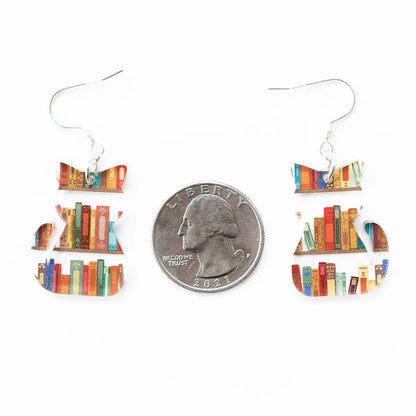 Cat Earrings with Books
