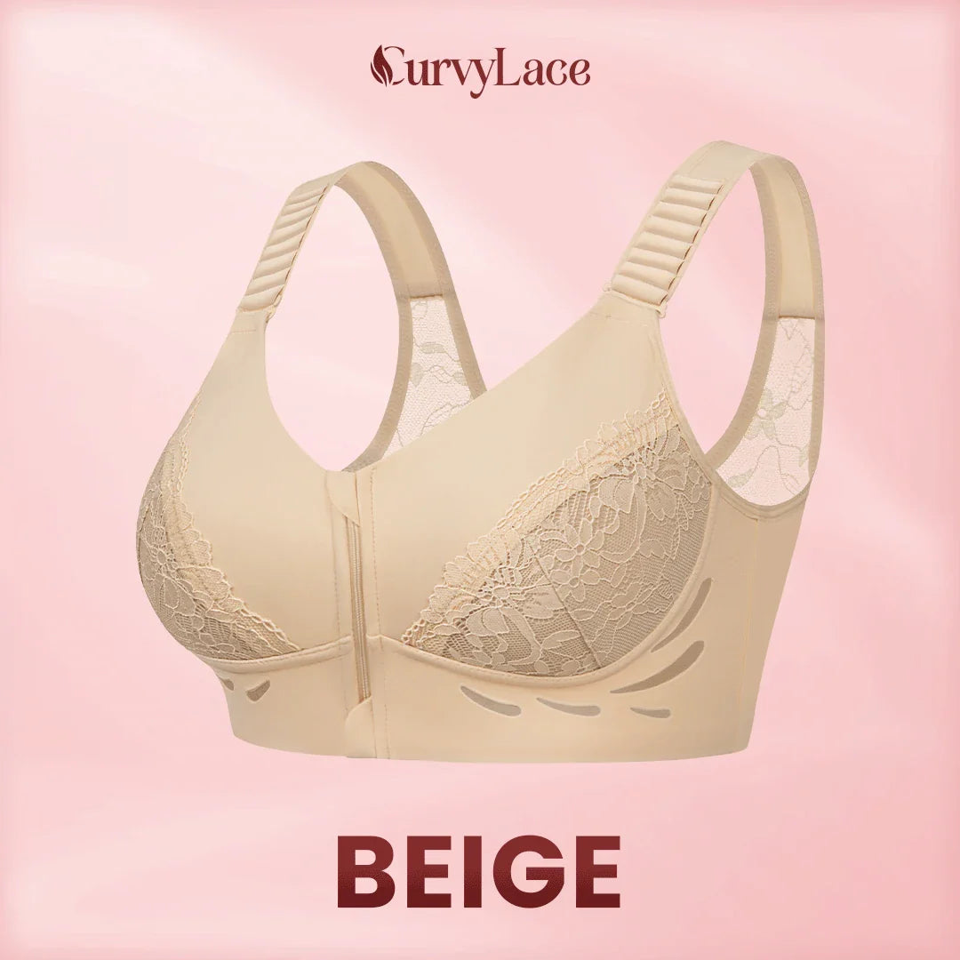 CurvyLace - Powerful Lifting & Shaping Front Zipper Bra
