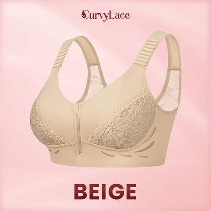 CurvyLace - Powerful Lifting & Shaping Front Zipper Bra