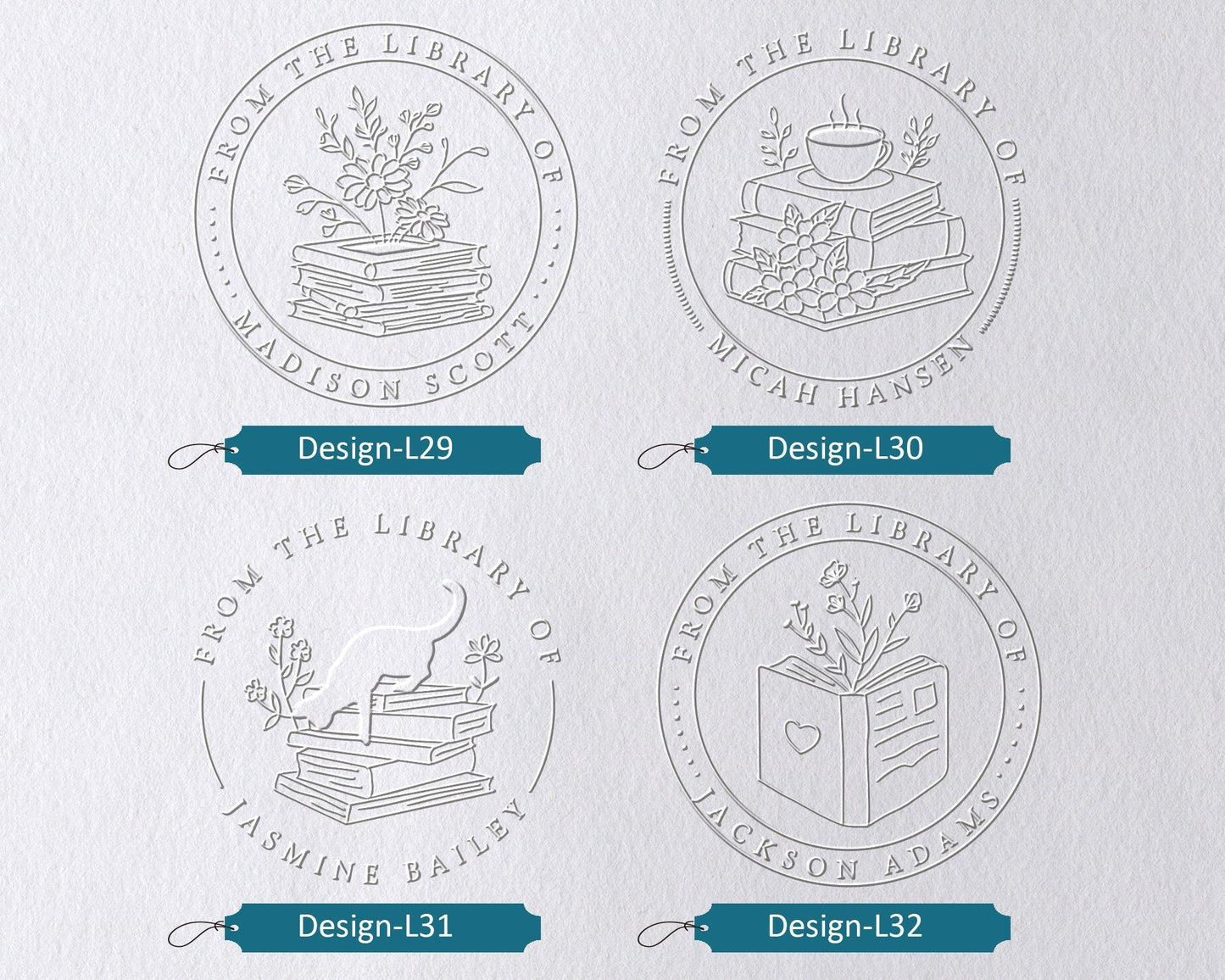 Book Embosser/Wood Stamp/Self-Inking Stamp Personalized - Comprehensive Pattern Collection Part B