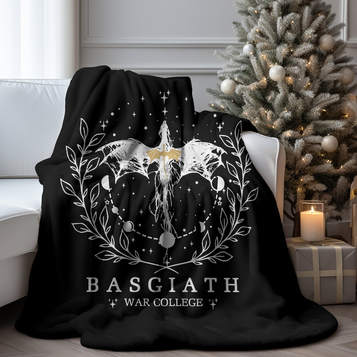 Basgiath War College Blanket, Spicy Romance Bookish Gift, Fourth Wing Dragon Rider Reading Throw, Iron Flame, ACOMAF, Xaden, Book Lover Idea