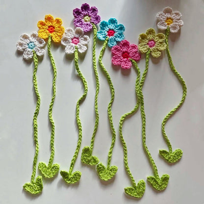 Flower Botanical Floral Bookmarks Crochet Knits Cute Handmade Bookmarks Decorations