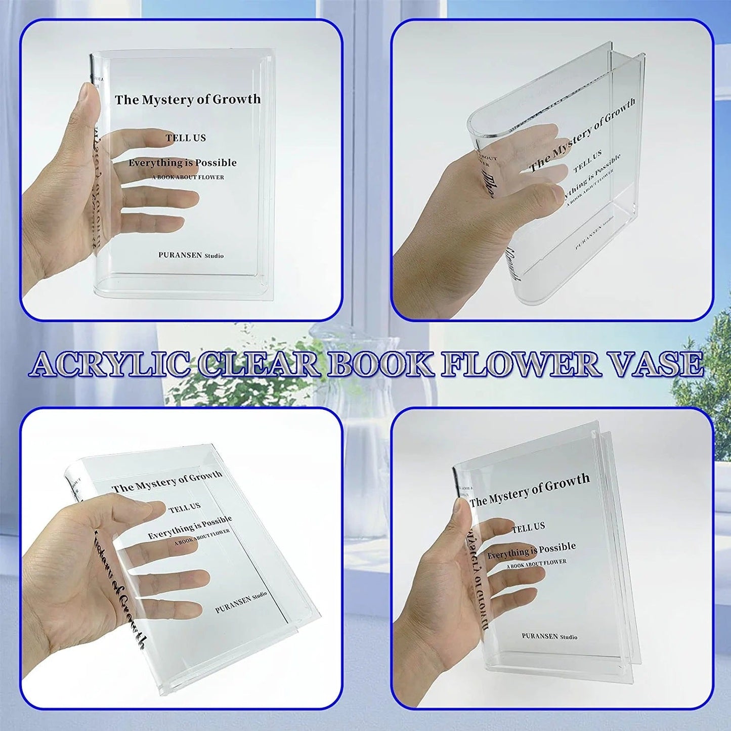 Acrylic Book Shaped Vase