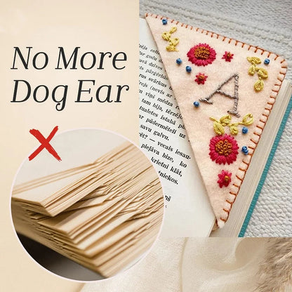 Personalized Hand Embroidered Corner Bookmark