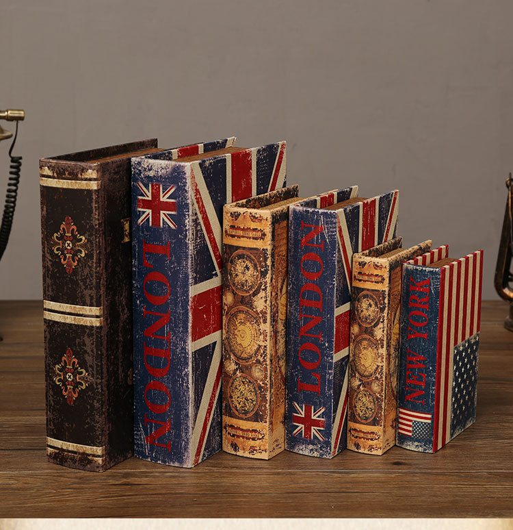 Retro Prop Books Desktop Storage Box Decoration