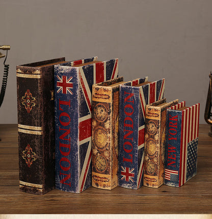 Retro Prop Books Desktop Storage Box Decoration