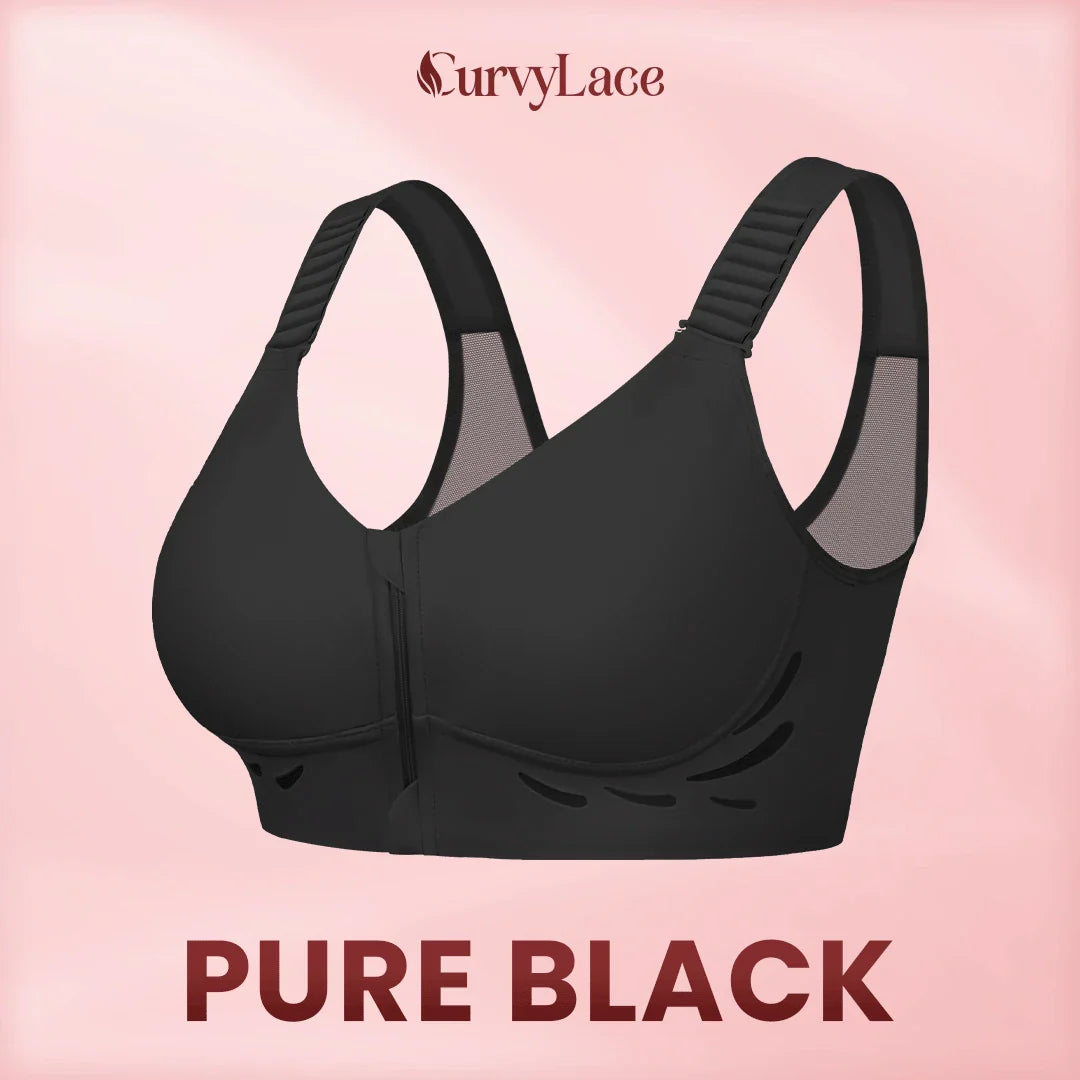 CurvyLace - Powerful Lifting & Shaping Front Zipper Bra
