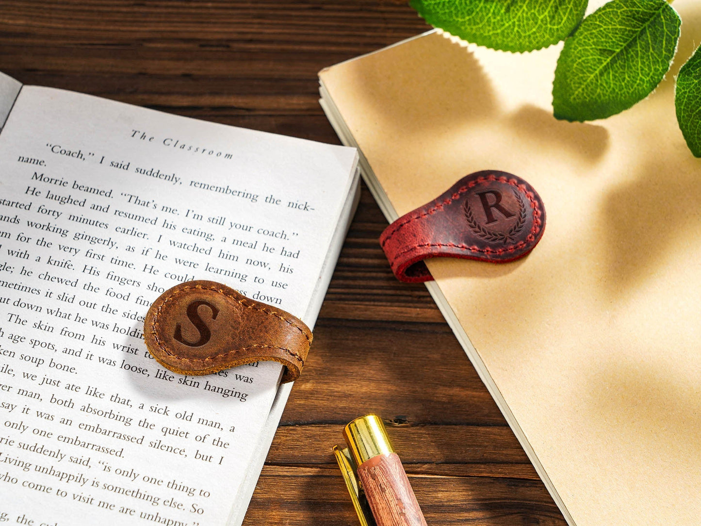 Personalized Leather Magnetic Bookmark