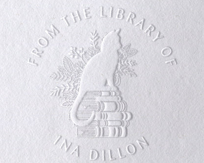 Custom CAT Book Embosser | Monogram Book Stamp Embosser | Rubber Stamp, Self Inking Stamp or Embosser