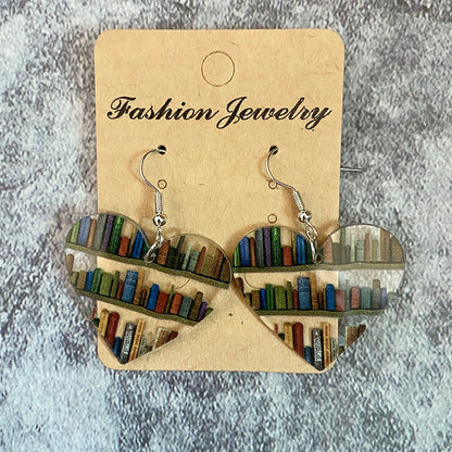Cat Earrings with Books