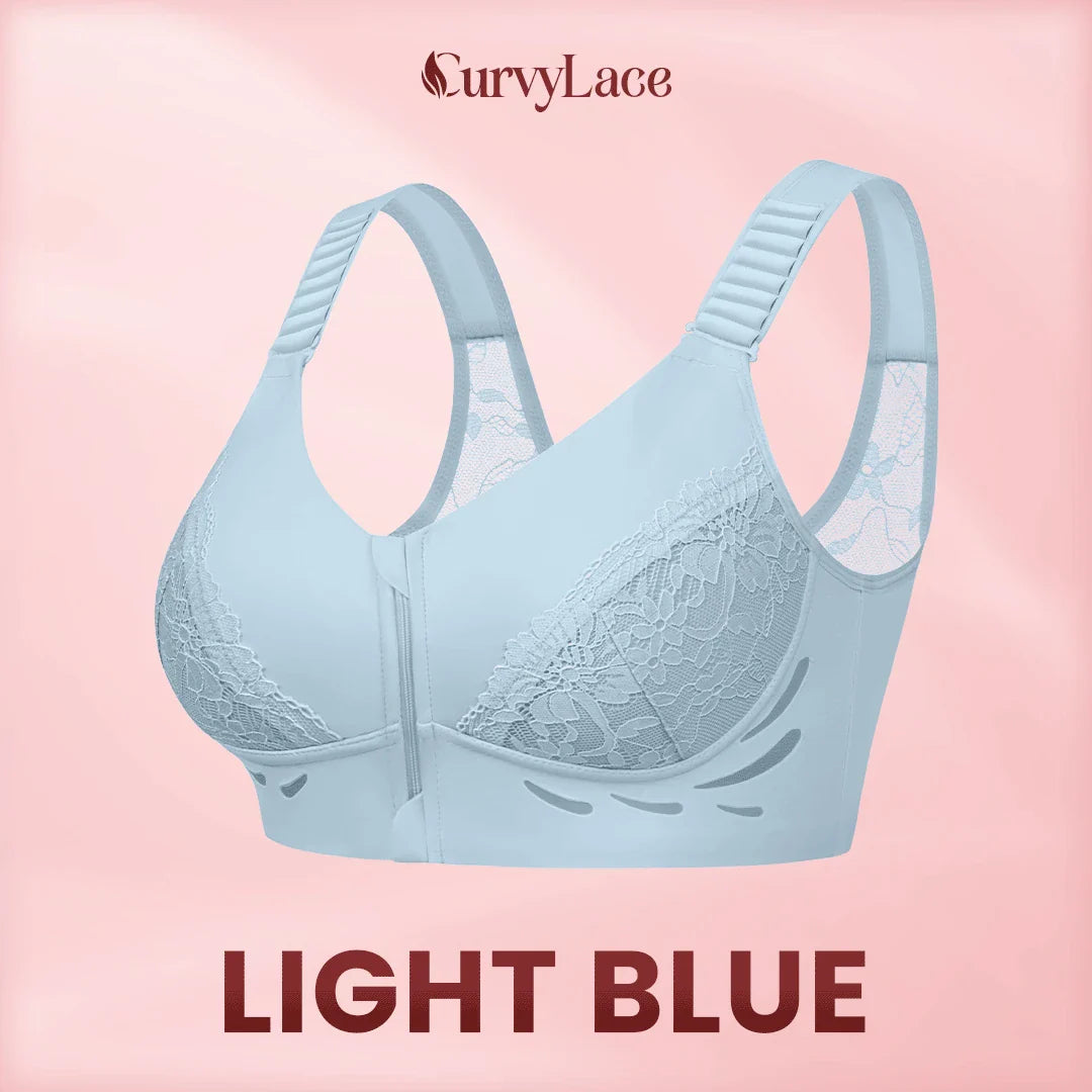 CurvyLace - Powerful Lifting & Shaping Front Zipper Bra