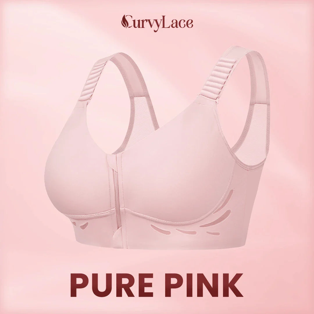CurvyLace - Powerful Lifting & Shaping Front Zipper Bra