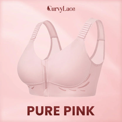 CurvyLace - Powerful Lifting & Shaping Front Zipper Bra