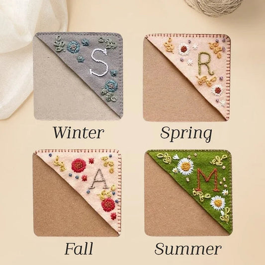 Personalized Hand Embroidered Corner Bookmark