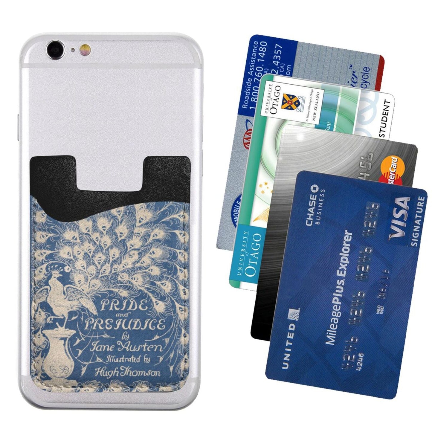 Phone Card Holder, Leather Phone Wallet Stick On, Card Holder for Back of Phone, Credit Card Holder for Phone Case