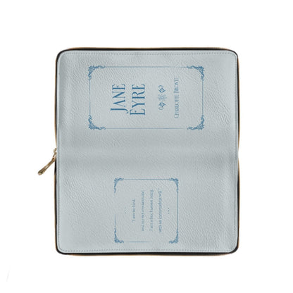 Book Wallets , Book Clutch, Book Lover Gift, Best Holiday Gifts, Purple Purse Bag, Charlotte Bronte, Zip Around Wallet