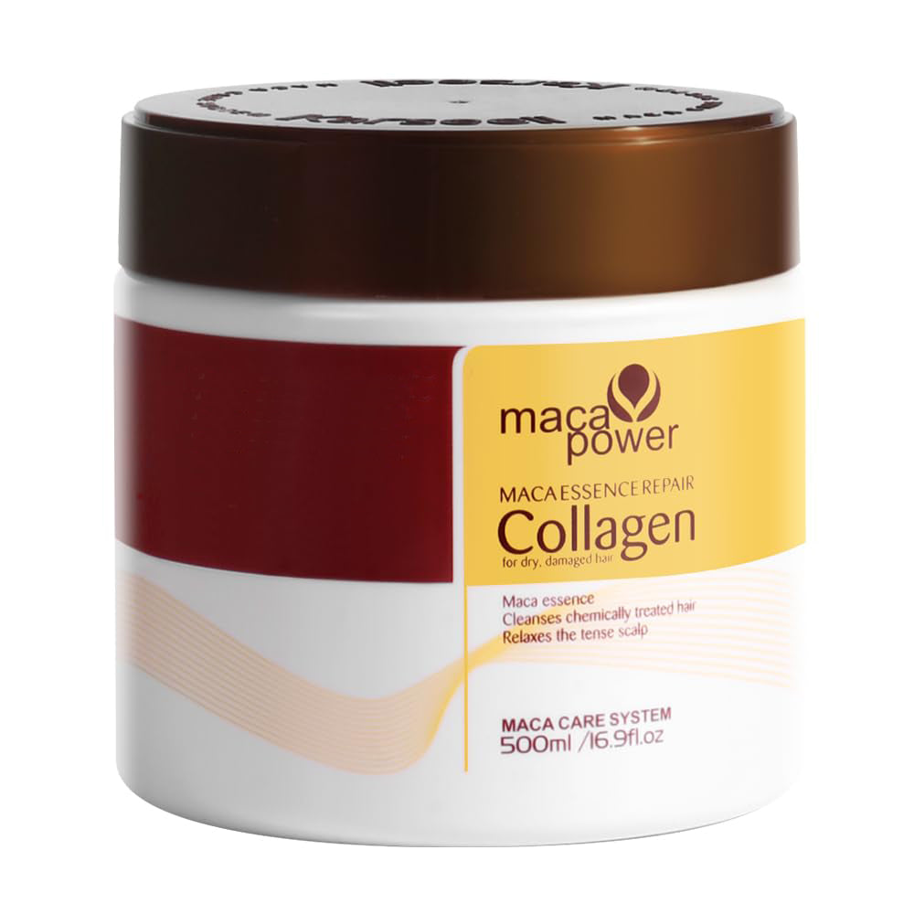 🔥Hot Sale Collagen Hair Treatment Deep Repair Conditioning All Hair Types 16.90 oz 500ml + Argan Oil Hair Serum for Dry Damaged Hair 50ml