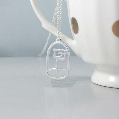 The Little Prince's Rose Necklace,Snake swallowing elephant Necklace,Unique Gift for Her