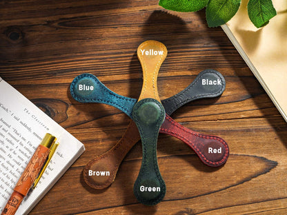Personalized Leather Magnetic Bookmark