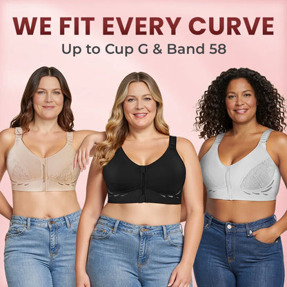 CurvyLace - Powerful Lifting & Shaping Front Zipper Bra
