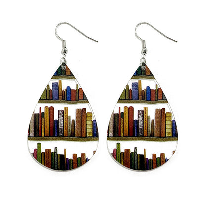 Cat Earrings with Books