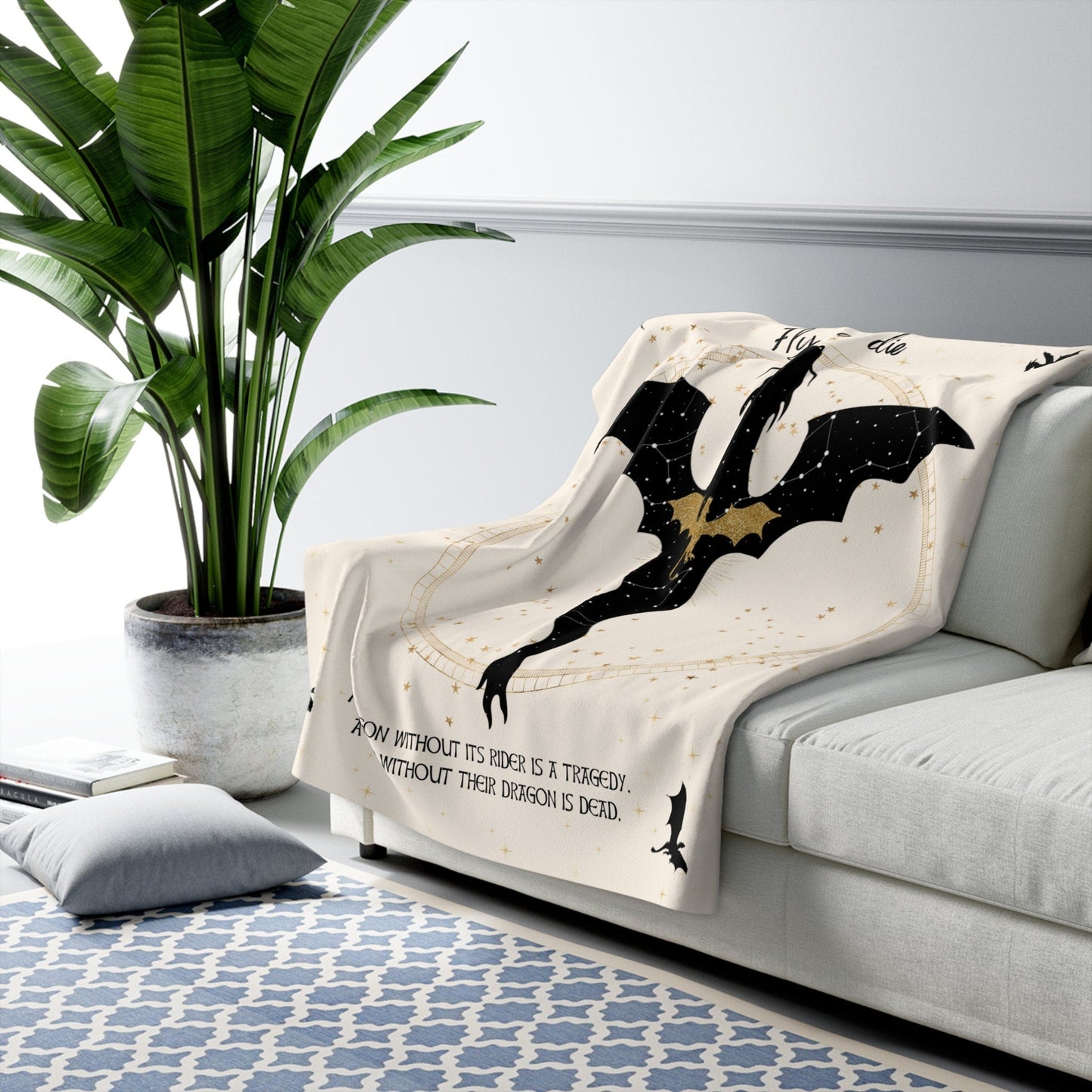 Fleece Blanket / gift for reader / fourth wing inspired blanket / cozy blanket gift / christmas gift