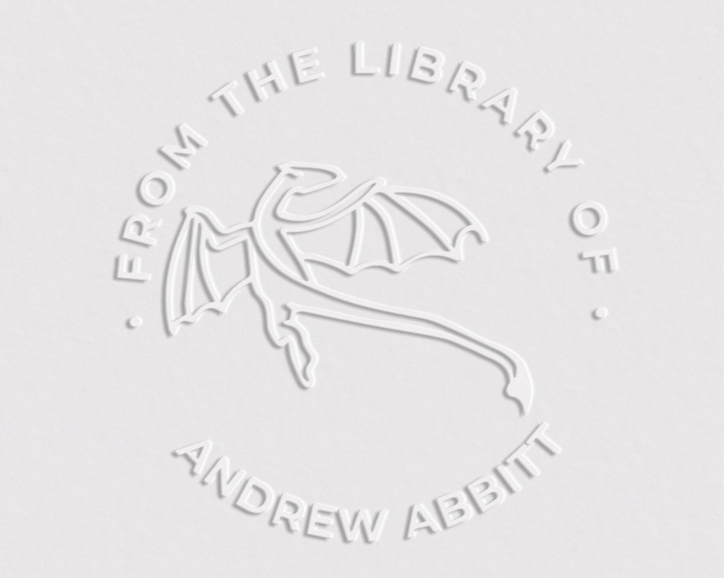 Flying Dragon Custom Embosser Personalized Custom From the Library of  Book Stamp, Custom Self-Inking Stamp