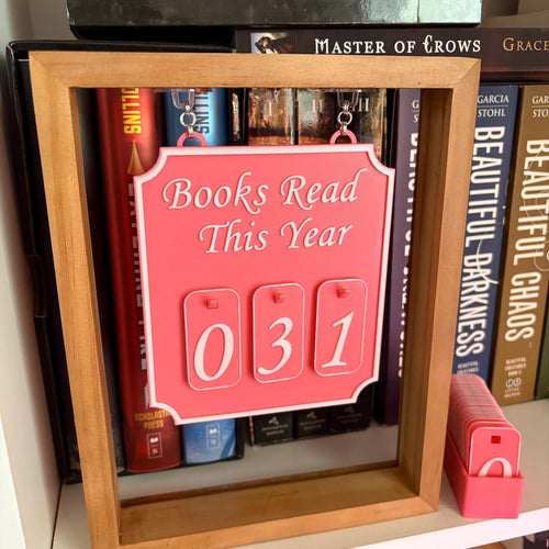 Hanging Bookshelf Counter bookish decor Books Read this year counter up to 999 round adhesive connectors
