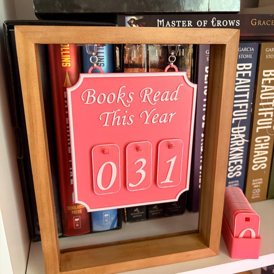Hanging Bookshelf Counter bookish decor Books Read this year counter up to 999 round adhesive connectors