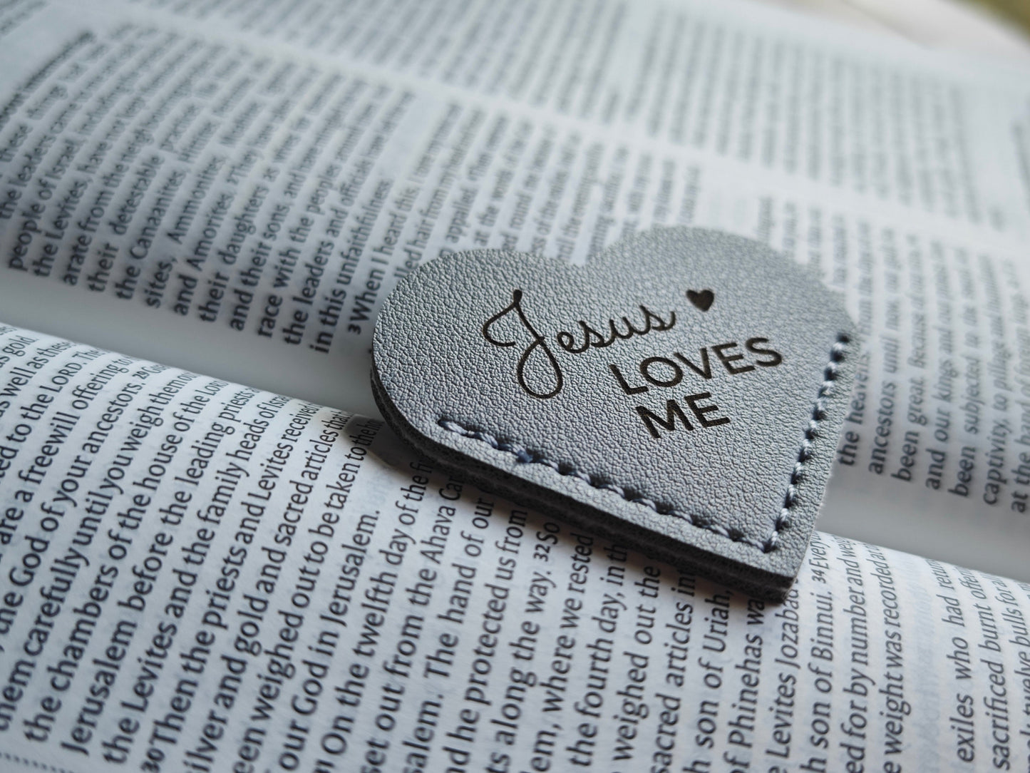 Bible Quote Leather Heart Page Corner Bookmark