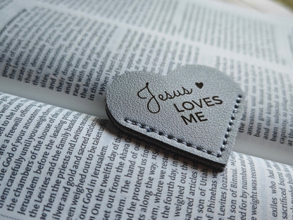 Bible Quote Leather Heart Page Corner Bookmark