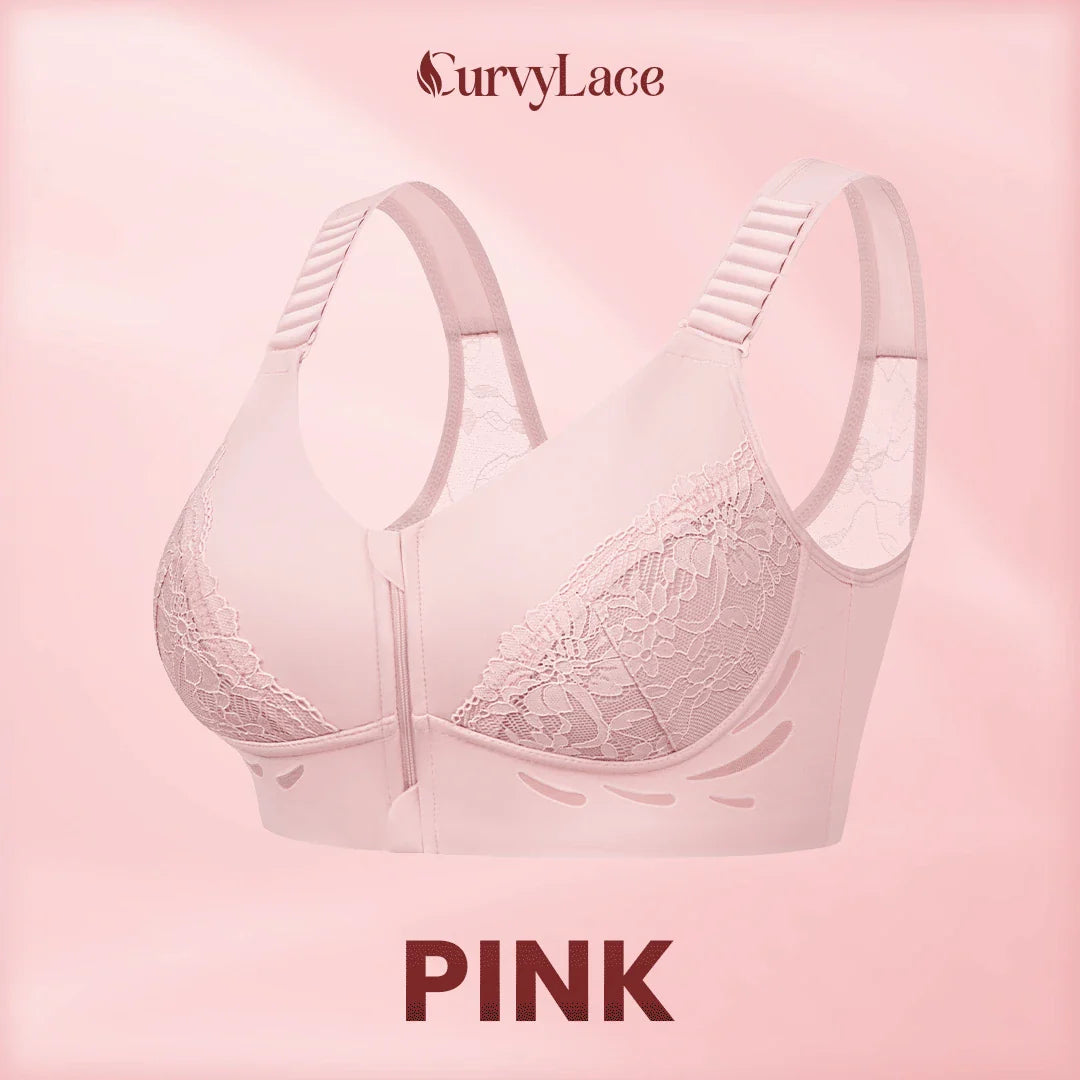 CurvyLace - Powerful Lifting & Shaping Front Zipper Bra