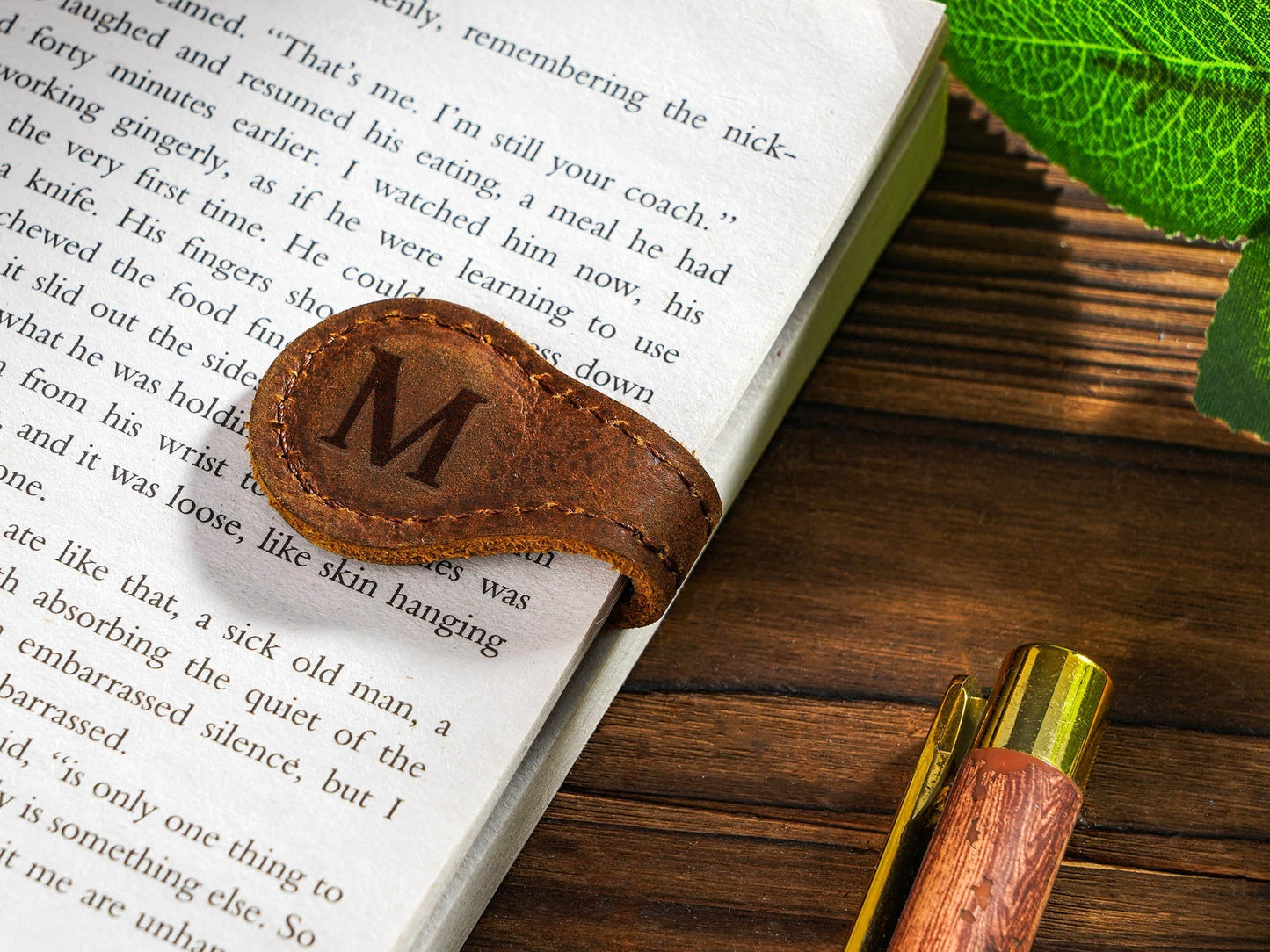 Personalized Leather Magnetic Bookmark