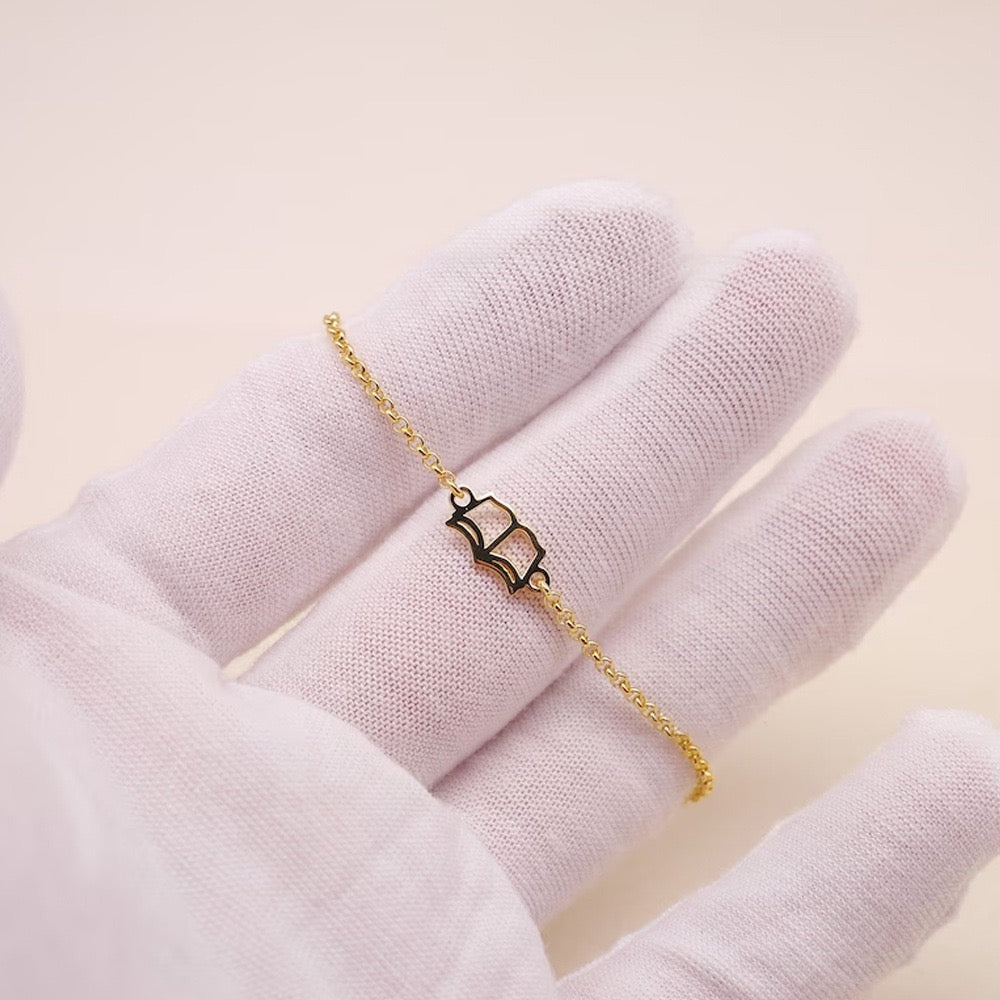 Book Bracelet, Minimalist Open Book Bracelet, Book Lover Bracelet