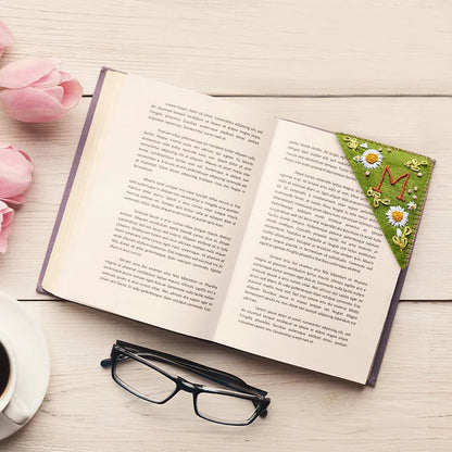 Personalized Hand Embroidered Corner Bookmark