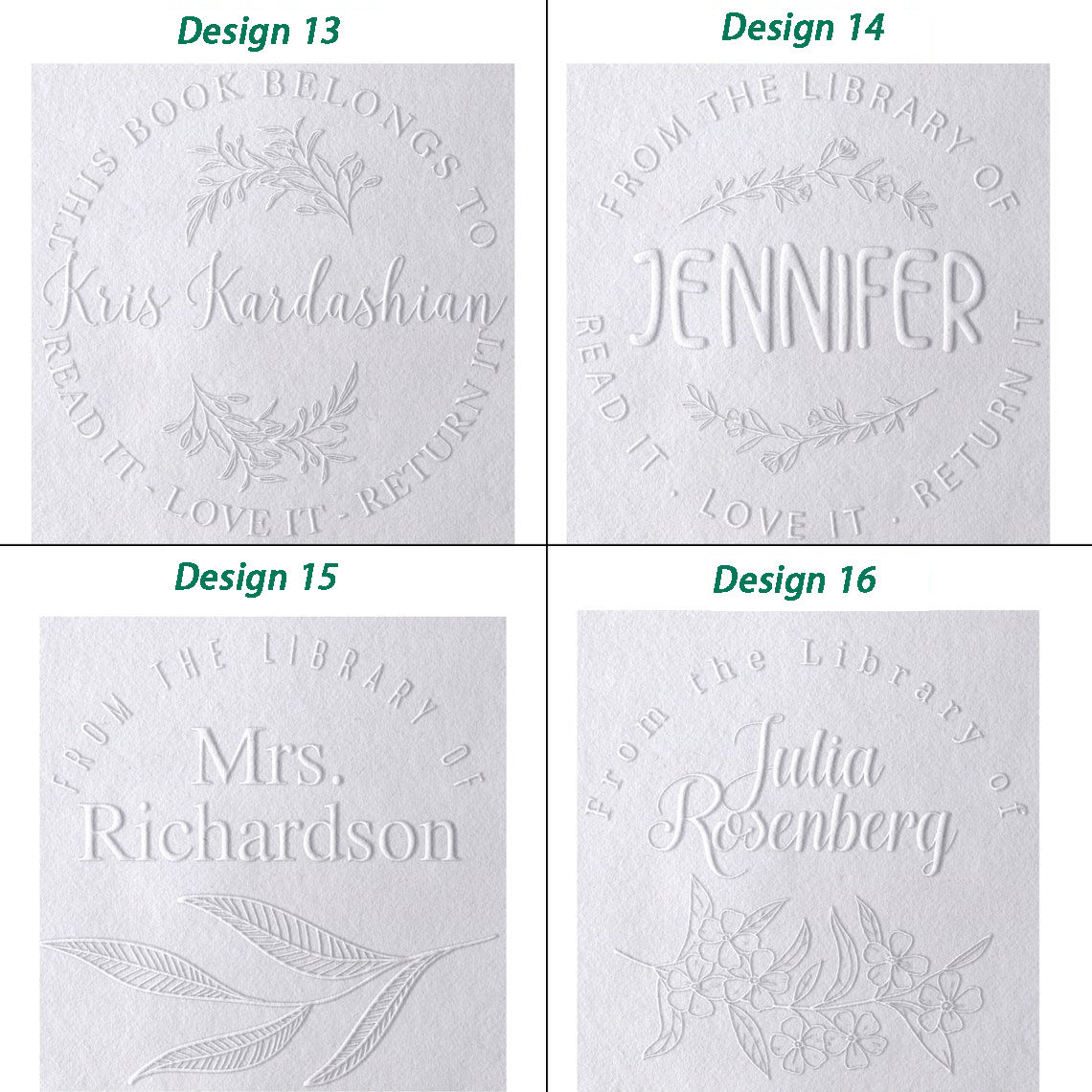Custom Personalized Book Stamp, Library of Stamp