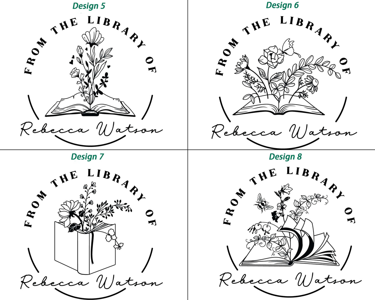 Custom Personalized Book Stamp, Library of Stamp