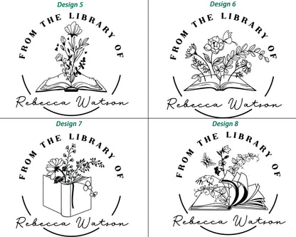 Custom Personalized Book Stamp, Library of Stamp