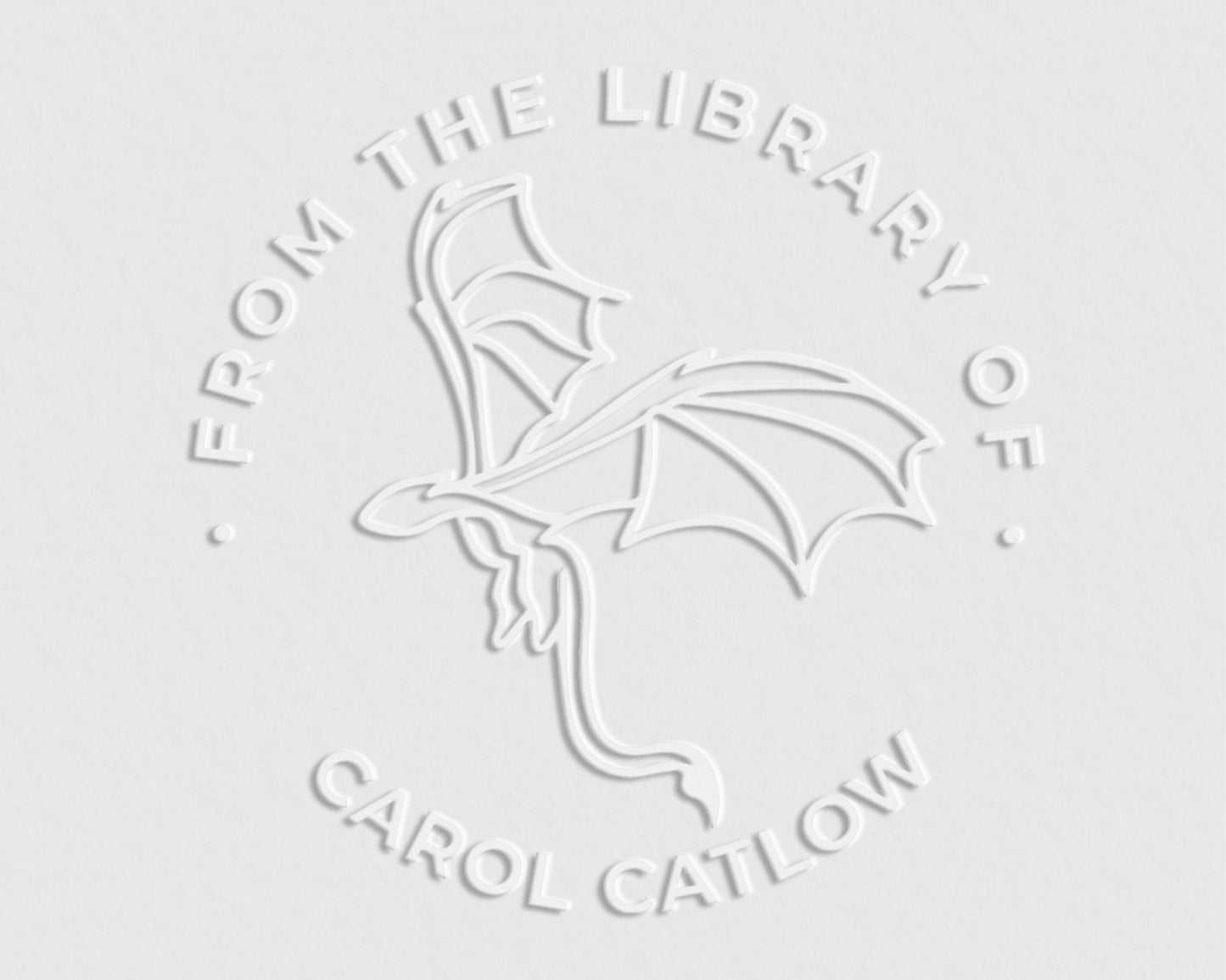 Flying Dragon Custom Embosser Personalized Custom From the Library of  Book Stamp, Custom Self-Inking Stamp