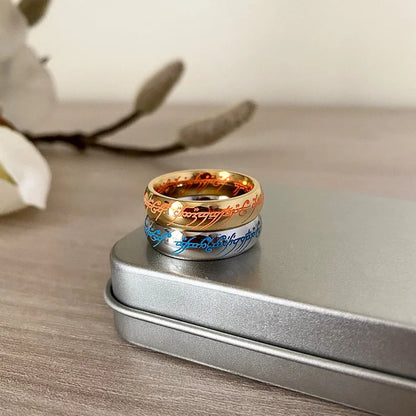 Elvish Rings Glow in the Dark, 1:1 Replica, Magical Halloween gift for couples, for boyfriend or just for yourself(set of 2 free ship)