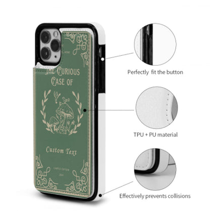 Personalized Faux Leather Wallet Phone Case | Aesthetic Mushroom Floral | Book Lover Gift