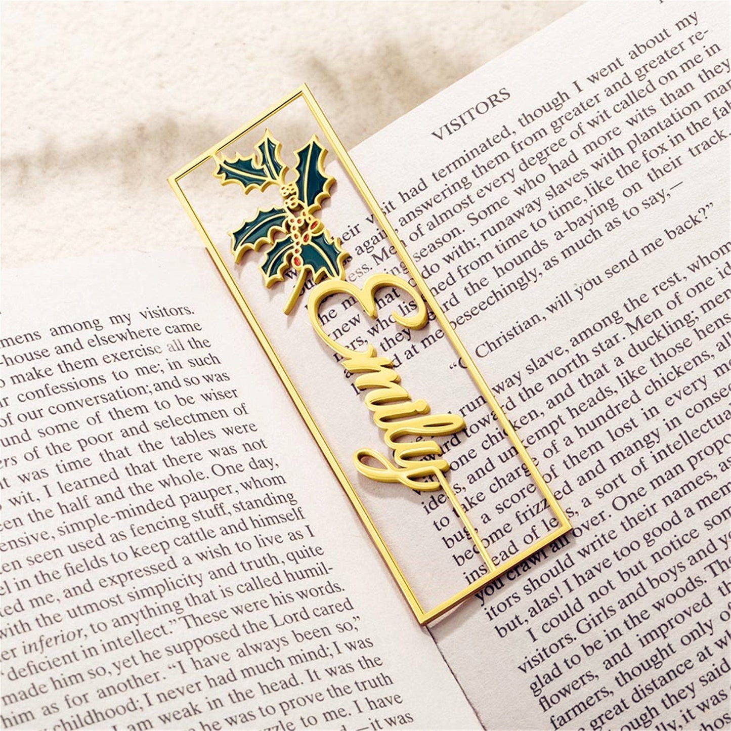 Custom Birthday Flower Stainless Steel Bookmarks